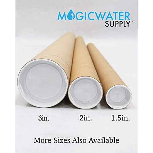 MagicWater Supply Mailing Tube - 2 in x 15 in - Kraft - 12 Pack - for Shipping and Storage of Posters, Arts, Crafts, and Documents