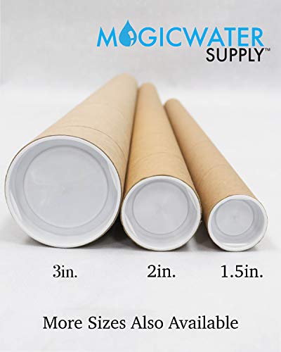 MagicWater Supply 2 x 18 Inch Kraft Mailing Tubes with End Caps - 12 Pack