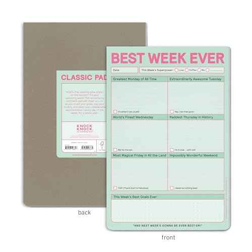 Knock Knock 6-Count Best Week Ever Pads, Weekly Planner Pads & To Do List Notepads, 6 x 9-inches (Pastel Edition)