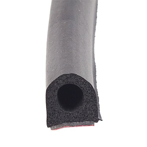 AP Products 018-663 Non-Ribbed D-Seal with Hats (Red Tape) - Black, 3/4" x 3/4" x 50'