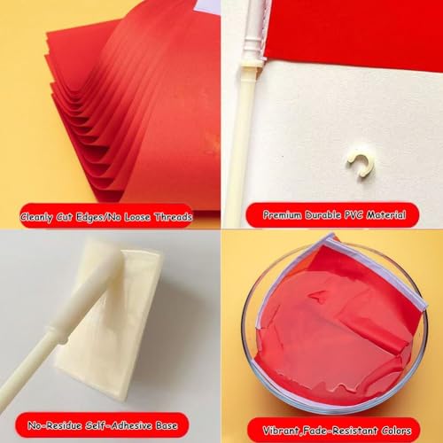 YHUILL 5 Pack Red On A Call Sign Flags for Office Cubicles - Privacy Indicator with Base