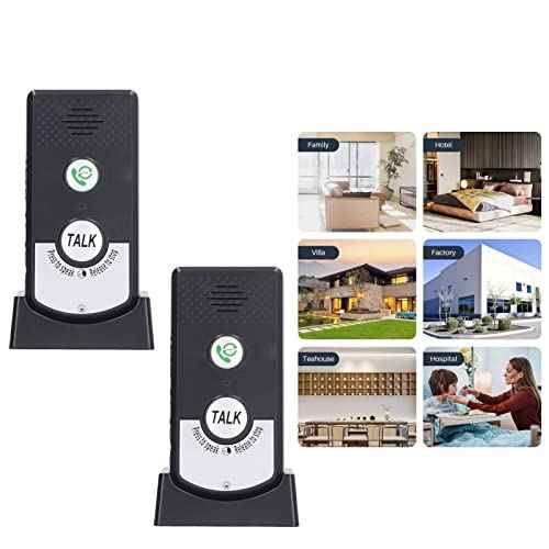 Voice Intercom Doorbell 2 Way Talk for Caregiver and Nurse Pager System (Black)