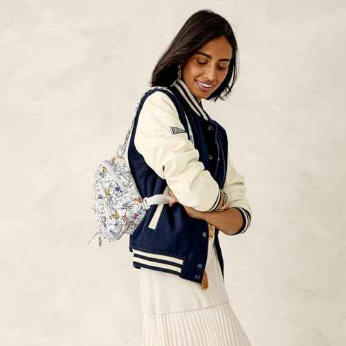 Vera Bradley Women's Premium Cotton Mini Banbury Backpack, Wing + Bloom, One Size