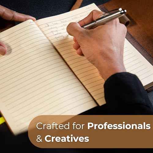 Premium Leather Journal for Men Women - Refillable Leather Notebook Cover with Pen - Leather Bound Notebook Lined Paper A5, Travel Journal - Ideal for Writing, Journals, and Notebooks