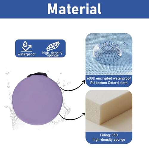 Round Flexible Floor Cushion with Handle, 600D Waterproof Oxford Fabric Floor Seating for Home, Daycare, Preschool, Classroom and Meditation (10)