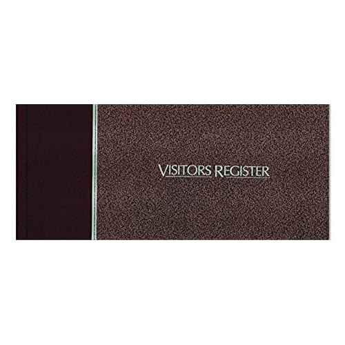 National Visitors Register Book, Hard Cover, Sewn Binding, Ribbon Marker, 8.5" x 9.875", 64 Log-In Sheets, Burgundy (57803)
