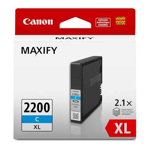 Canon PGI-2200XL Genuine Cyan Ink Tank, Compatible with IB4120, MB5420, MB5120, IB4020, MB5020, and MB5320 (Optional) Printers