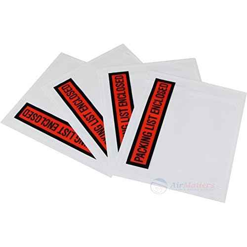 1000 Pieces 4.5x5.5" Clear with"Packing List Enclosed" Printing Pouch Envelope Bag for Invoice Packing Slip
