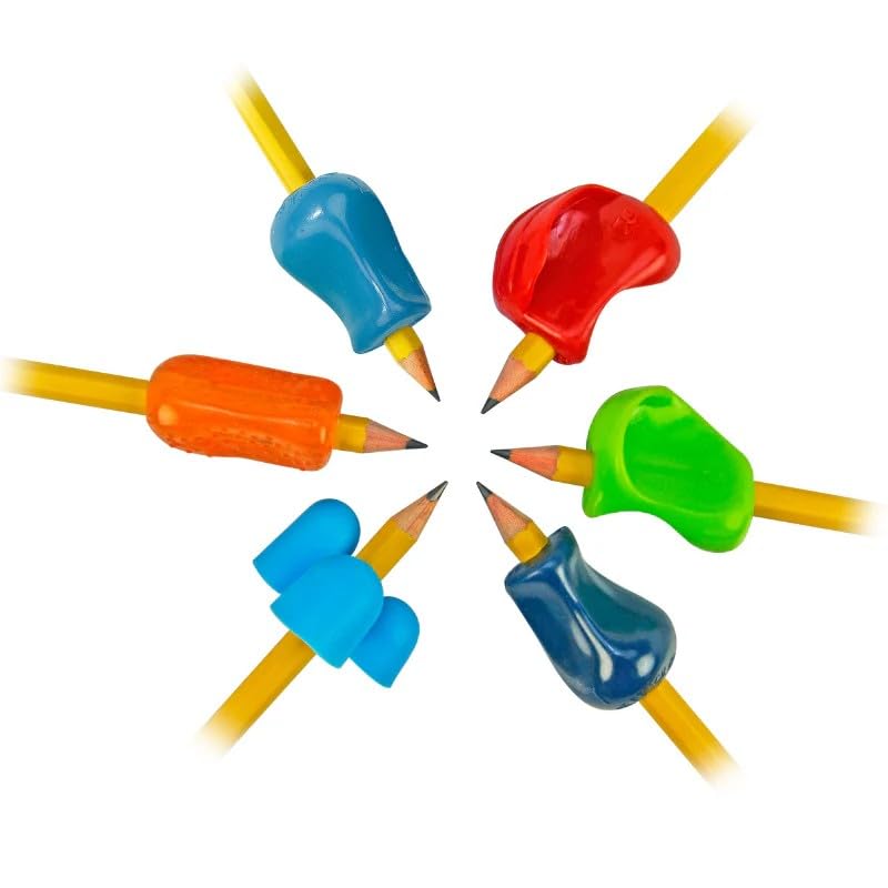 The Pencil Grip Premium 6-Pack Assorted Ergonomic Pencil Grips for Kids & Adults