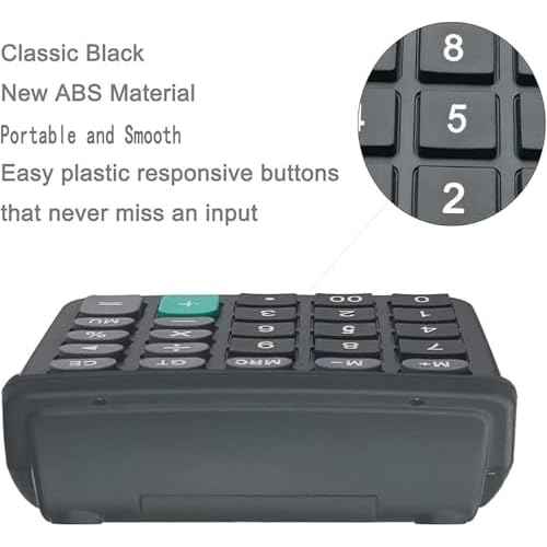 Calculators, Large Button Calculator with Angled LCD Display 12-Digit Dual Power Handheld Desktop Feature for Office, School, Home(Black, Pack of 5)