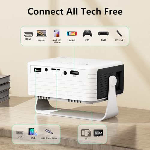 Yoton Y3 Mini Projector Black, Compact 720P Portable Home Theatre