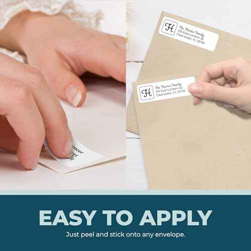 Personalized Return Address Labels - Monogram Address Labels on Sheets (100-1000 Labels)
