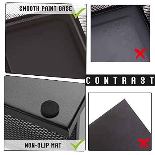 Ludato Desk Organizers Mesh Pencil Holder£¬3 Compartments Black Mesh Pen Holder Storage for Office Desk Accessories
