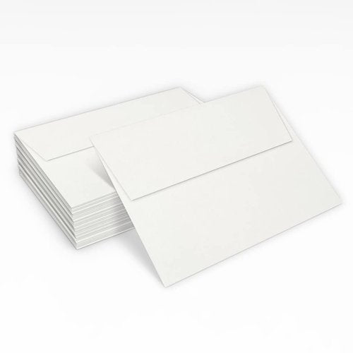 LUXPaper A7 Invitation Envelopes for 5 x 7 Cards in 80 lb. Natural White - 100% Cotton, Printable Envelopes for Invitations, w/Peel and Press Seal, 250 pack, Envelope Size 5 1/4 x 7 1/4 (White)
