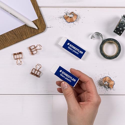 STAEDTLER Mars Plastic Vinyl Erasers 4-Pack - White, Latex-Free, Precise & Minimal Crumbling