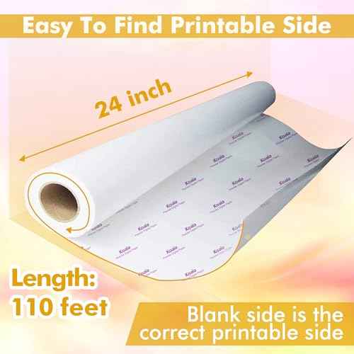 Koala Roll Sublimation Paper - 24" Width x 110' Length, 1 Roll, 3" Core, 105gsm, Wide Format Heat Transfer Paper for Custom Gifts