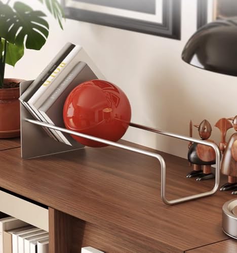 Sekcrlaumix Red Stainless Steel Desktop Magazine Rack & Book Organizer - 18.9 Inches