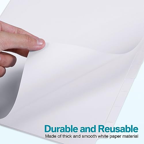 Fulmoon 320 Pieces 3 Ring Binder Dividers with Tabs 40 Sets 8 Tab Dividers for 3 Ring Binders Letter Size 3 Hole(White)