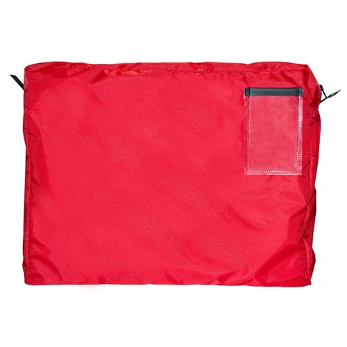 Red Interoffice Transit Mailer 18x14x4 Heavy-Duty Expandable Document Bag
