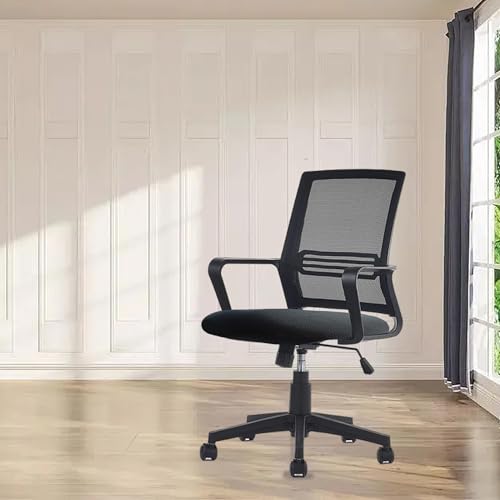 Runseaway Black Stretch Office Chair Cover - Universal Elastic Slipcover for Rotating Chairs