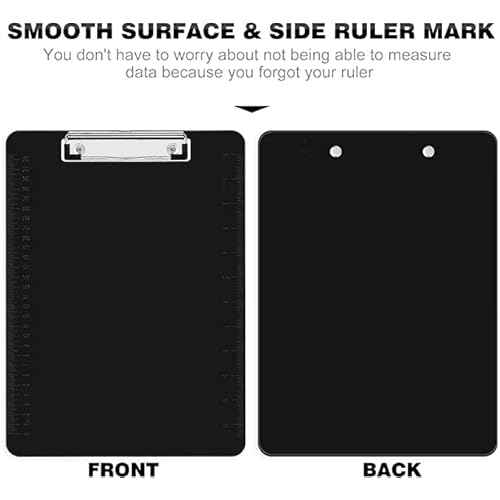 HERKKA 25 Pack Plastic Clipboards, Black, A4 Letter Size, 12.5 x 9 Inch