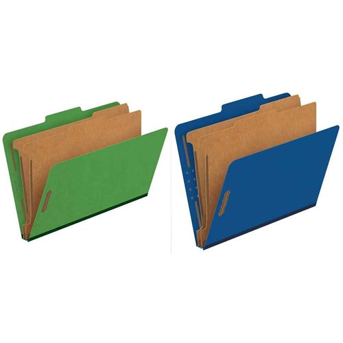 Pendaflex Classification Folders, Standard, 2 Dividers, Embedded Fasteners, 2/5 Cut Tab, Dark Green, Legal, 10/BX & ® Classification Folders, 2 Dividers, 2" Fasteners, Letter, Dark Blue, 10/Box