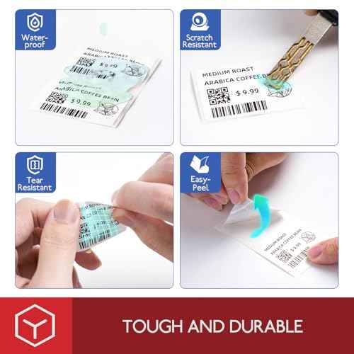 Phomemo Original [6x230 pcs] Labels Square Series, 6 Rolls 1.57''x1.18'' (40x30mm) M110 M100 M220 M22 M12 M200 Labels, White, 230 Pieces/Roll, Multi-Purpose Adhesive Thermal Phomemo Paper
