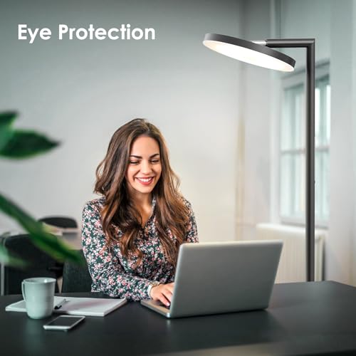 Floor Lamps for Living Room, 32W 3000LM Super Bright LED Torchiere Floor Lamp with Remote & Touch Control, 69" Tall Standing Lamp with 350¡ÆRotating Head for Reading Office Bedroom