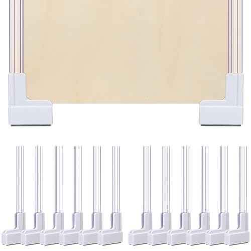 Fulmoon 12 Sets Magnetic Sign Holder System White Magnetic Sign Holder with 12 Inch Clear PVC Card Strip Ceramic Magnet Gondola Clip for Gondola Shelving Retail Displays