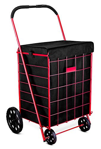 Handy Laundry Shopping Cart Liner 18 x 15 x 24 in, Black – Waterproof, Square Bottom, Adjustable Straps