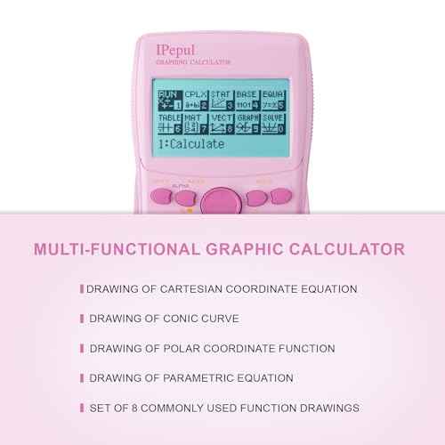 Graphing Calculator,IPepul Scientific Calculators 10 Modes /4 Graphing Functions,Desktop Math Calculator for College Students,School Supplies for Middle High School Teachers Office£¨Pink£©