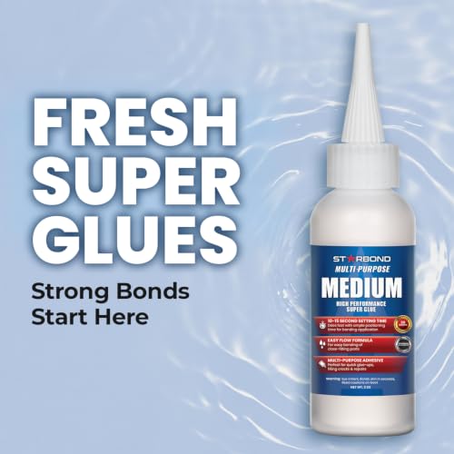 Starbond Medium CA Glue Pro Kit (2 oz) with Anti-Clog Cap, Nozzles & Tips