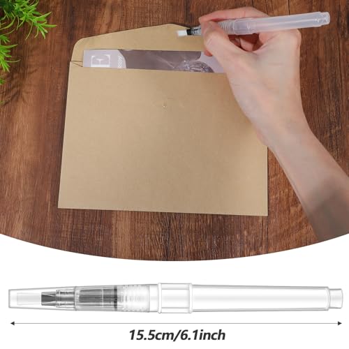 4 Pcs Envelope Moistener Pen Set with Nylon Brush for Sealing & Crafting
