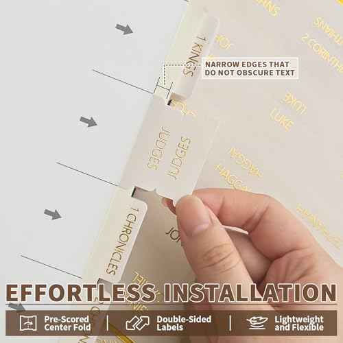 ZIEYOMI- Laminated Bible Tabs for Women and Men, Bible Study Journaling Supplies, Large Print Bible Book Index Tabs for Study Bible, Gold Foil Embossed Lettering Bible Stickers Dividers Tabs - Boho