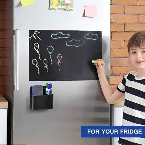 Simetufy Magnetic Dry Erase Marker Holder, Magnetic Pen Holder, Whiteboard Marker Holder, Magnetic Marker Holder for Fridge, Whiteboard, Locker, Magnetic Cup for Dry Erase Board, 1 Pack, Black