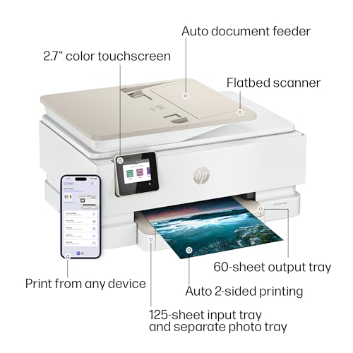 HP Envy Photo 7975 Wireless Color Inkjet Photo Printer - New Version, AI-Enabled, Home Use