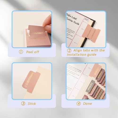 Lumintutu Laminated Bible Tabs, Gold Foil Large Print Lettering, 90 Tabs Bible Study Journaling Supplies, Christian Gift for Women and Men, She Reads Truth Bible (Dusty Rose)