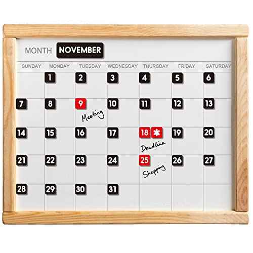 Double-Sided Magnetic Numbers and Months for Dry Erase Calendar Whiteboard, Calendar Magnets for Magnetic Whiteboard and Refrigerator Calendar(0.55¡±x0.55¡±)