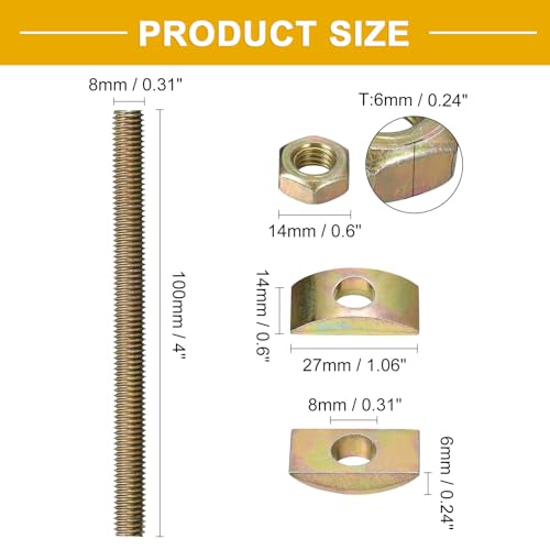 uxcell 10Pcs 5/16 x 3-1/2 in Desk Countertop Furniture Connector Fasteners