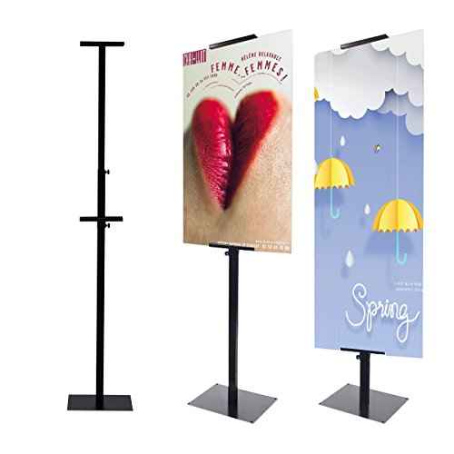 HUAZI Poster Stand Pedestal Sign Holder Stand Display with Base for Indoor Outdoor,Double-Sided,Black