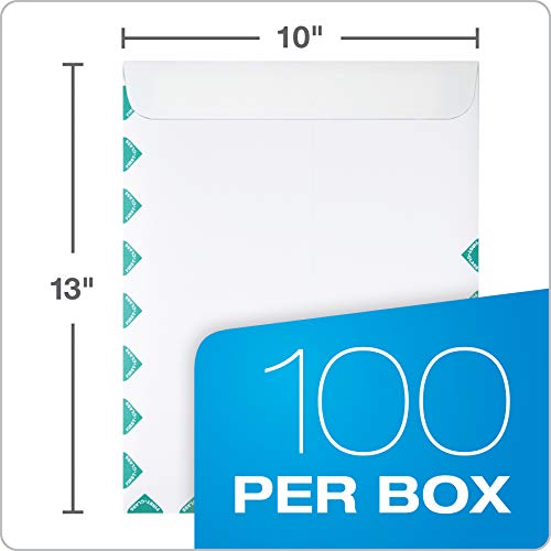 10x13 First Class Catalog Envelopes with Self-Sealing Closure, White Wove, 100 Pack