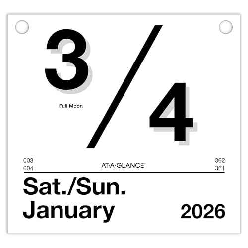 AT-A-GLANCE 2026 "Today Is" Daily Wall Calendar Refill, 8.5" x 8", Large (K45026)