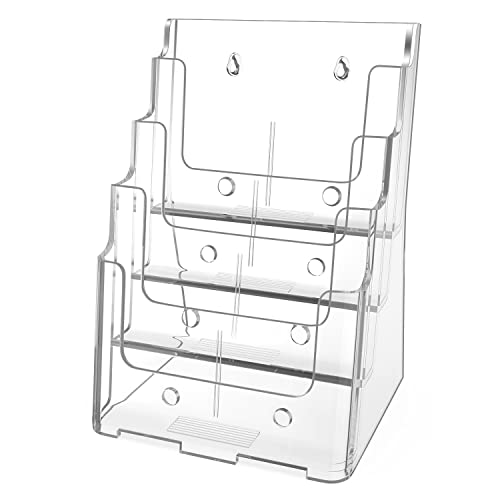 MaxGear 4-Tier Brochure Holder 8.5x11 inch with Removable Divider - 1 Pack