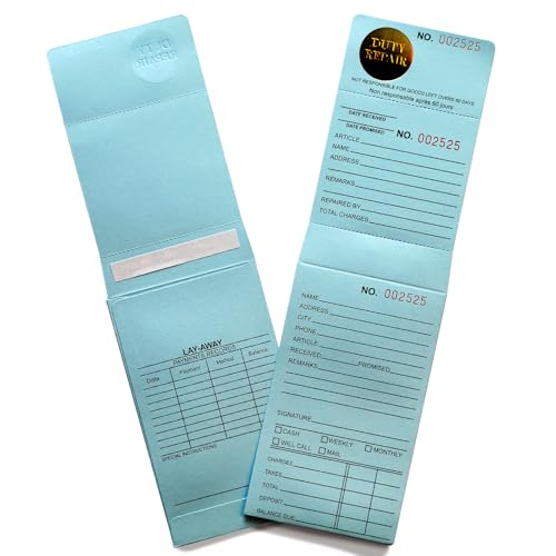 Jewelry Repair Envelopes with Consecutive Numbering, Tear-Off 3-Part Light Blue