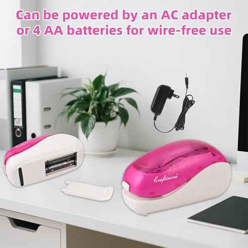 Electric Stapler-Pink,Including 2000 Staples and 1 Staple Remover, Suitable for Palm Size and high Comfort£¬25 Sheet Capacity, AC Adapter or Battery Powered£¬Battery not Included