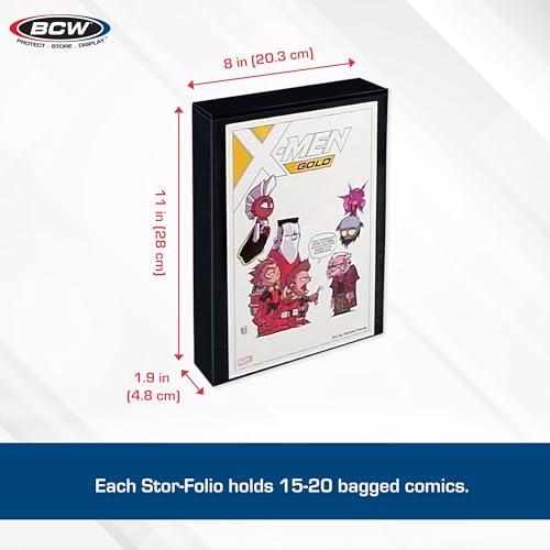 BCW Comic Book Stor-Folio ? 2 Pack | Comic Book Travel Case for Current & Silver Age | Magnetic Comic Folio Carrier