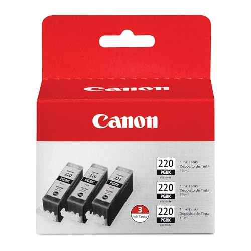 Canon PGI-220 Genuine Black Triple Pack, Compatible with MP980, MP560, MP620, MP640, MP990, MX860, MX870, iP4600, iP3600, and iP4700 Printers