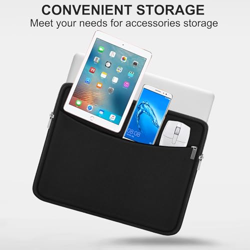 Ampoock 14 Inch Laptop Sleeve Case Black Shockproof Protective Bag