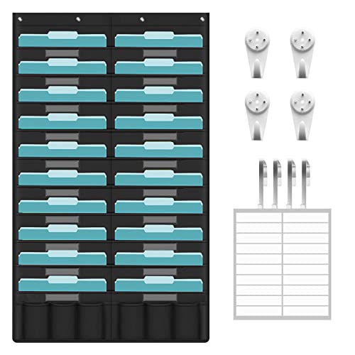 KIKIGOAL 20 Pockets Hanging Wall File Organizer - Heavy Duty Office & Classroom Storage