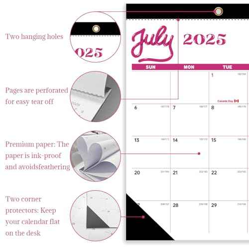 Desk Calendar 2026 , JXAVO Wall Calendar 2025-2026 Large Size 17" X 12" Covers July 2025 - December 2026, Pink Cute Desktop Monthly Calendar for Home Classroom School or Teacher Gifts & Office Supplies